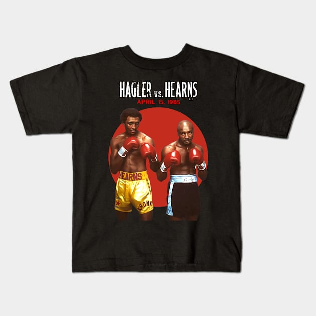 HOT!!! Hagler vs Hearns Boxing 1985 Kids T-Shirt by Don'tawayArt